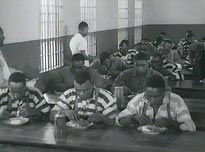 Mess hall in a segregated prison
